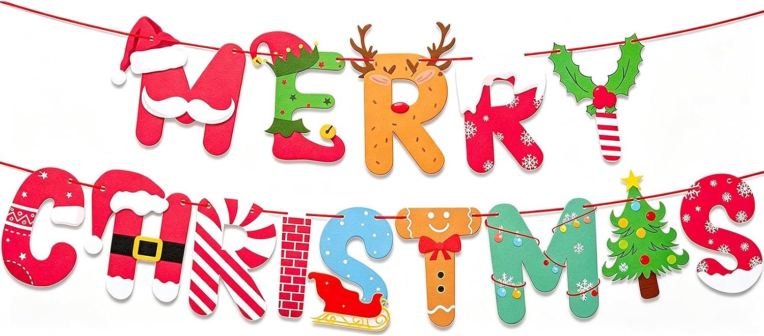 Kerstbanner Vrolijk Kerstmis, Vrolijk Kerstfeest Banner