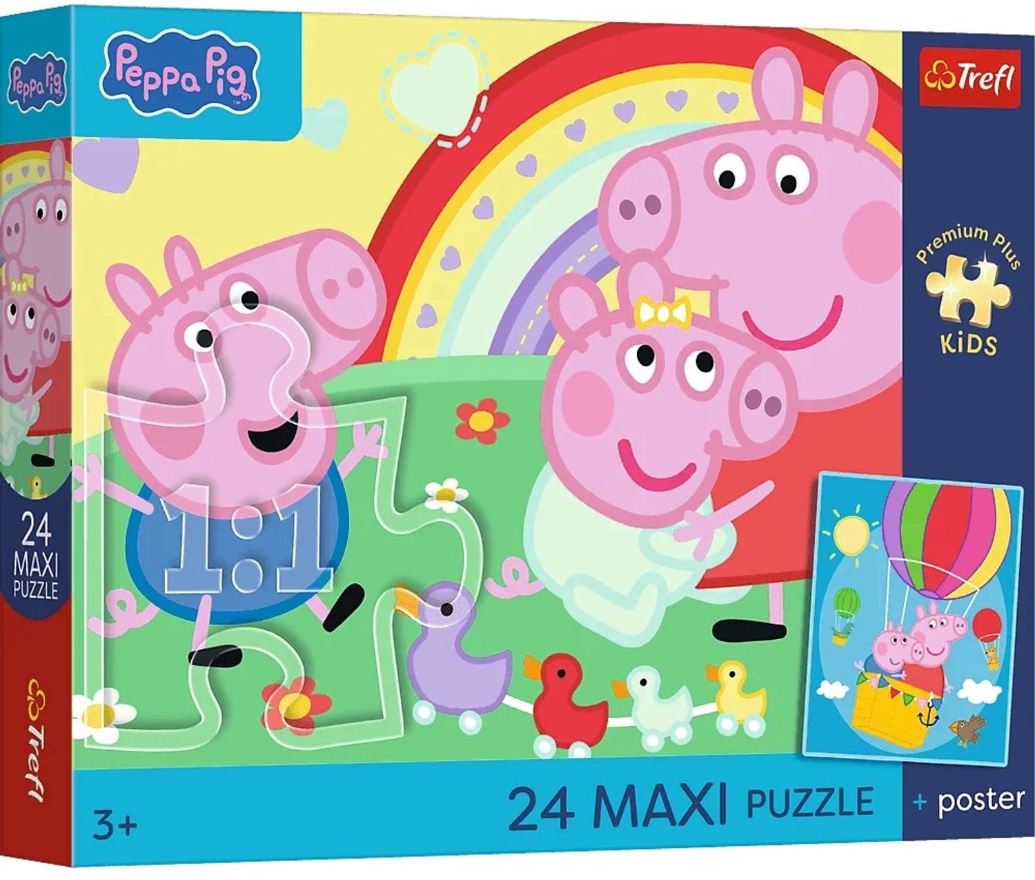 Merkloos Peppa Pig Puzzel 24 Stuks met Poster - 3+ Jaar