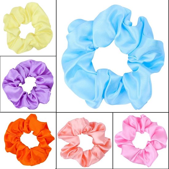 4 stuks haarelastiekjes, elastische haarbanden, zachte scrunchies, haarringen, herbruikbare elastieken, voor paardenstaart, lang haar of dikke krullende meisjes en dames, haaraccessoires, diep — afbeelding 3