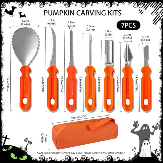 7 stuks Halloween pompoen snijset, doe-het-zelf Halloween pompoen snijset — afbeelding 2