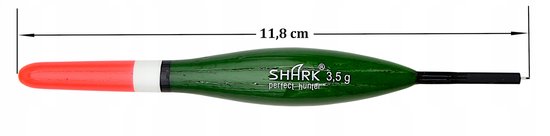 Shark Doorvoer Dobber Balsa 3,5g - 11,8cm Groen Transparant — afbeelding 3