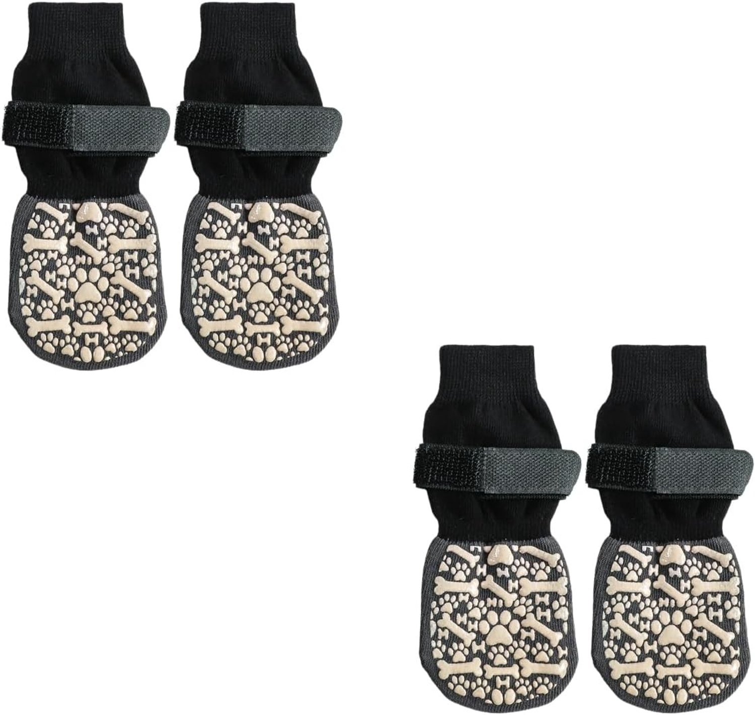 Set van 4 Antislip Sokken voor Honden, Katoen, Bescherming voor Oudere Honden en Glad Vloeren, Maat M voor Middelgrote Honden, Comfort en Stabiliteit
