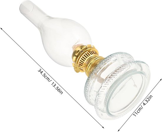 Vintage Glazen Kerosine Lamp met Verstelbare Lont Retro Olielamp voor Binnen Sfeervolle Campinglamp voor Woonkamer Hotel — afbeelding 4