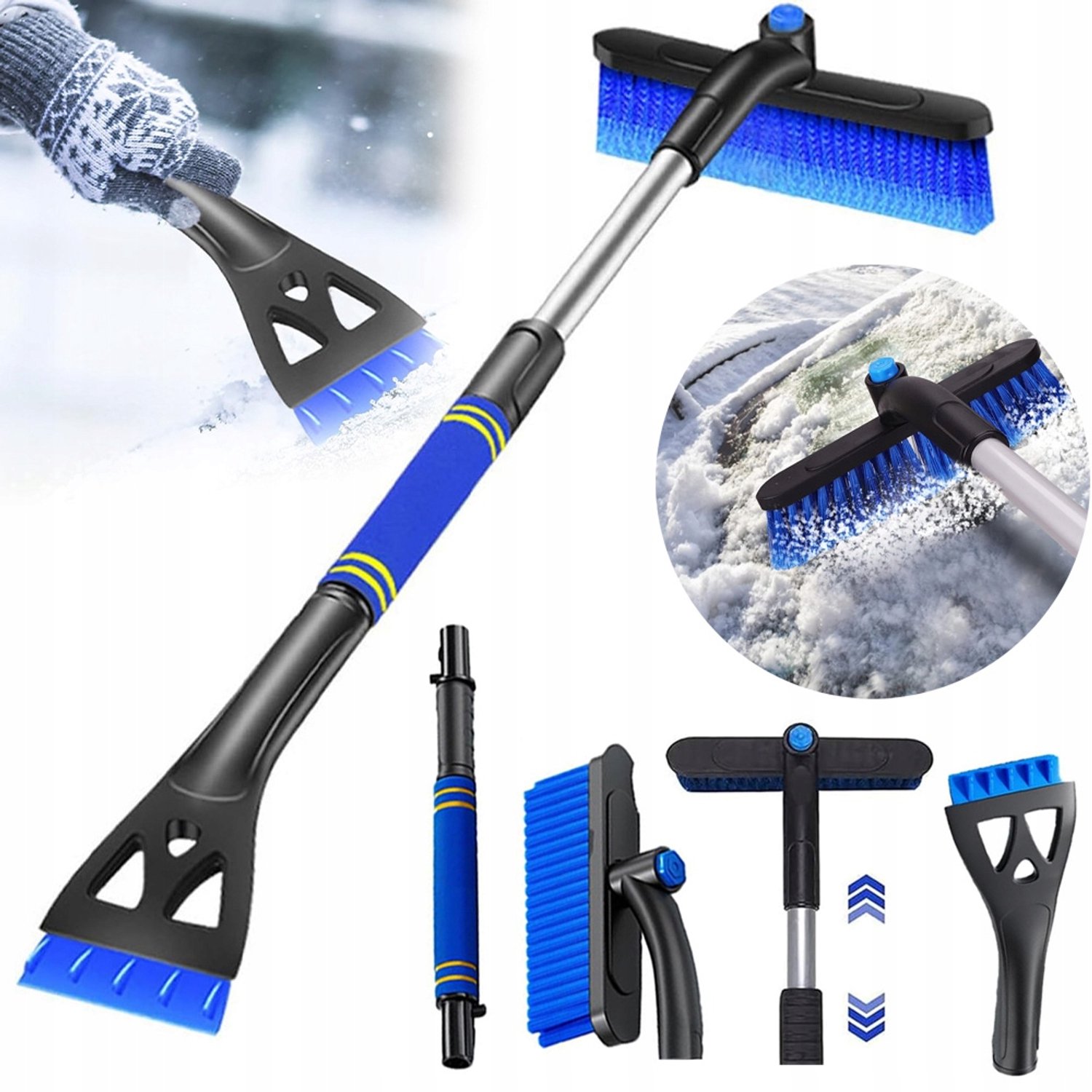 2-in-1 Sneeuwborstel & IJskrabber 64-80cm