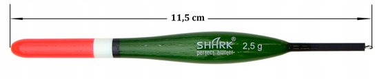 Shark Doorvoer Dobber Balsa 2.5g - 11.5cm Groen Transparant — afbeelding 3