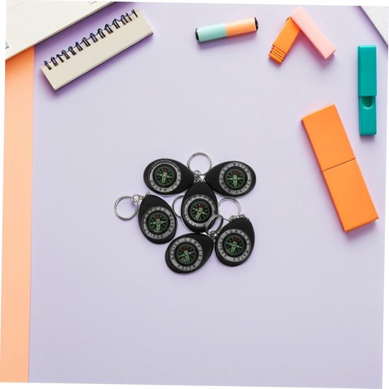 10 Stuks Mini Sleutelhanger Nauwkeurige Navigatie Voor Outdoor Avonturen Rugzak Hiker Survival Tool Met Handige Keyring — afbeelding 3