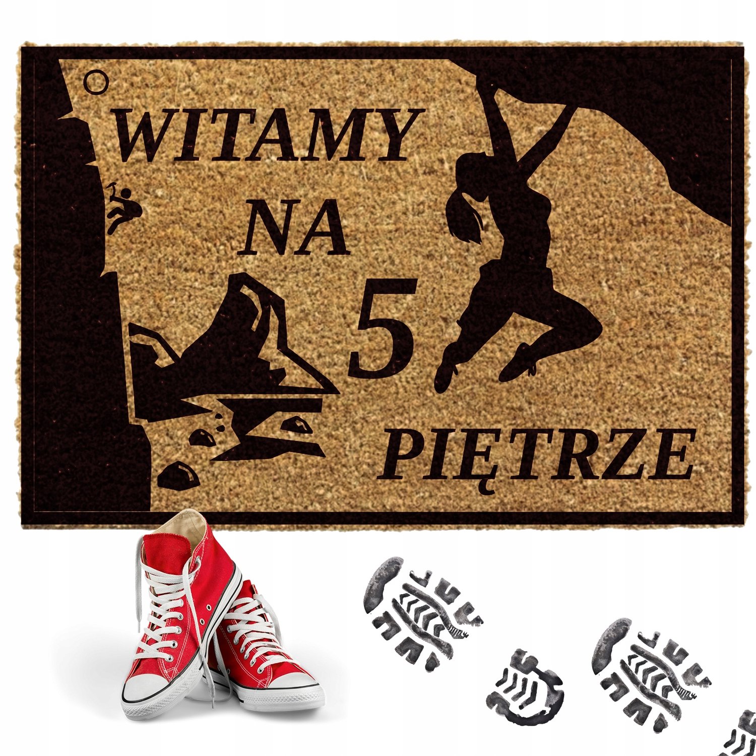 Kokos Wycieraczka 40x60cm - Gruba Mata na Buty z Antypoślizgowym Spodem