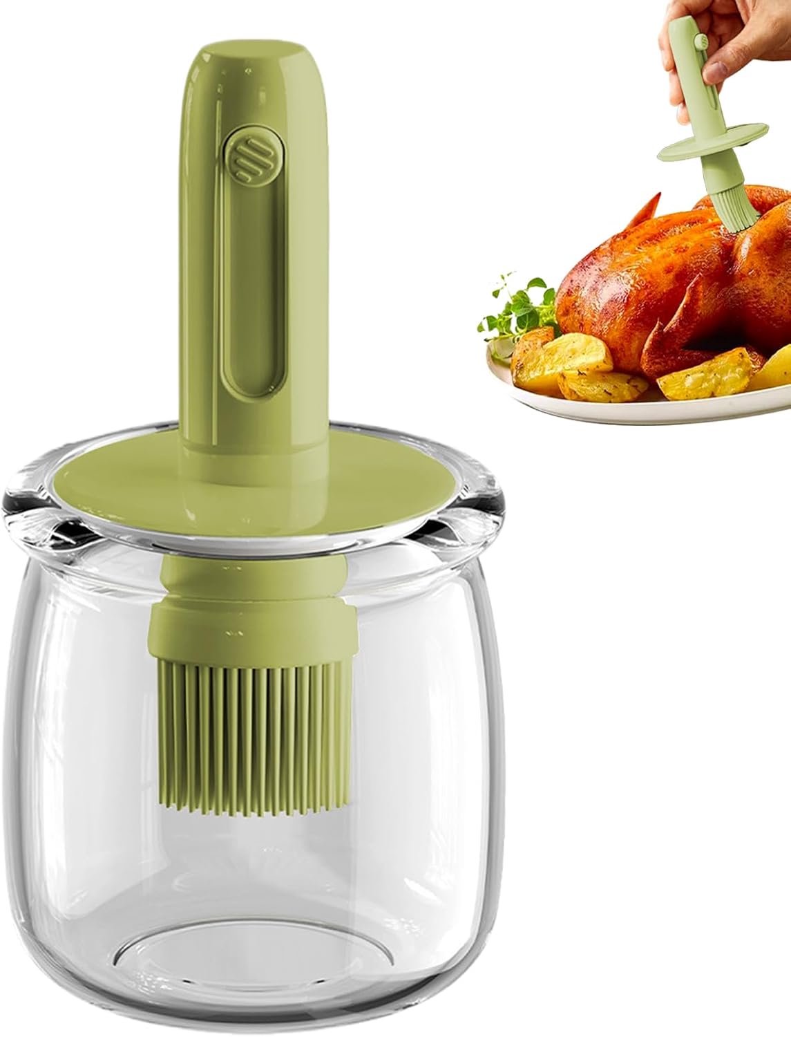 Oliedispenser, uitschuifbare kookfles, ingebouwde kwastapplicator, multifunctionele kookcontainer, waterdicht barbecuegereedschap, compact apparaat voor thuis, restaurant en barbecue in de buitenlucht
