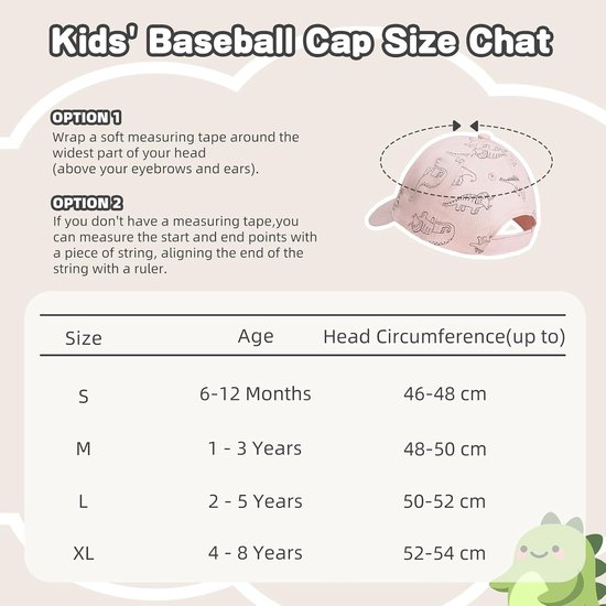 Voqeen Peuter Baseball Cap Zomer Zonnehoed voor Jongens Meisjes Verstelbare Dinosaurus Caps Baby Brethable Katoen Zonnehoed voor Kinderen — afbeelding 2