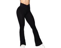 Sunzel Flare legging, crossover yogabroek met buikcontrole, hoge taille en brede pijpen