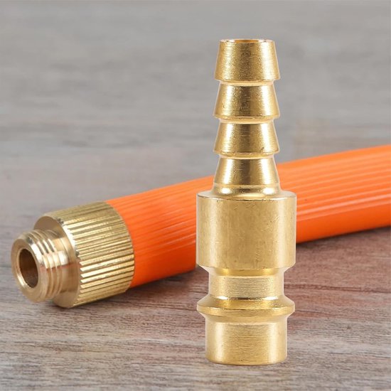 Set van 4 gecomprimeerde lucht koppelingen 8 mm, messing pluggen en accessoires voor snelle luchtverbindingen — afbeelding 4