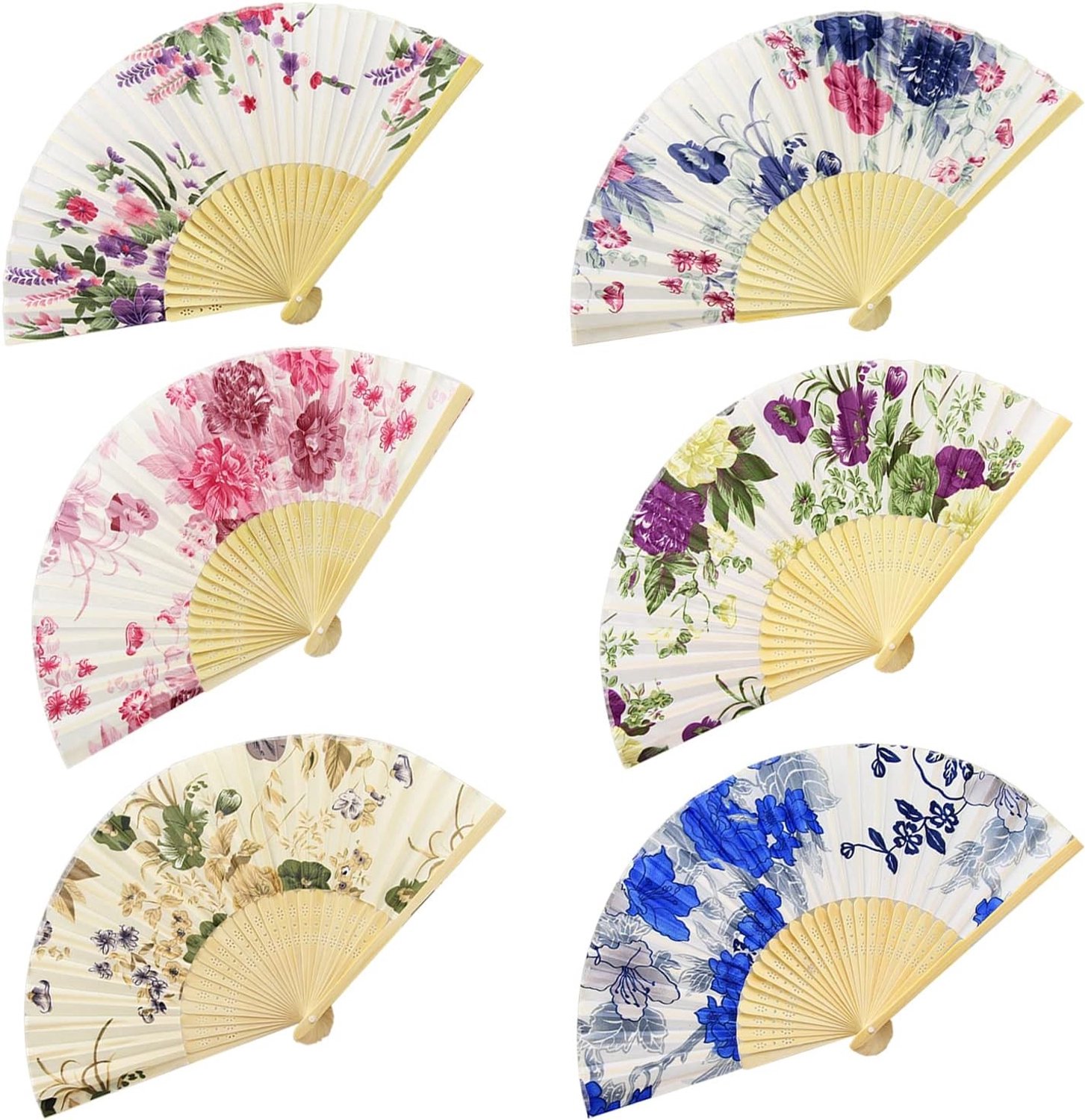 Elegante handgeweven bamboefans - 6 stuks - Chinese stijl voor bruiloften, dans en kostuumaccessoires