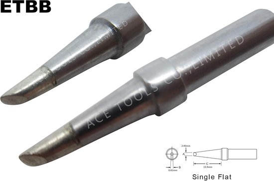 18 stuks ET vervangende soldeerpunten, gebruik voor WES51 WES50 WESD51 WE1010NA W1010 WE1010EU WTL1000S-0 WECP-20 PES51 PES50 LR21 LR20 soldeerstation ijzeren greeppunt soldeerboutpunt — afbeelding 4