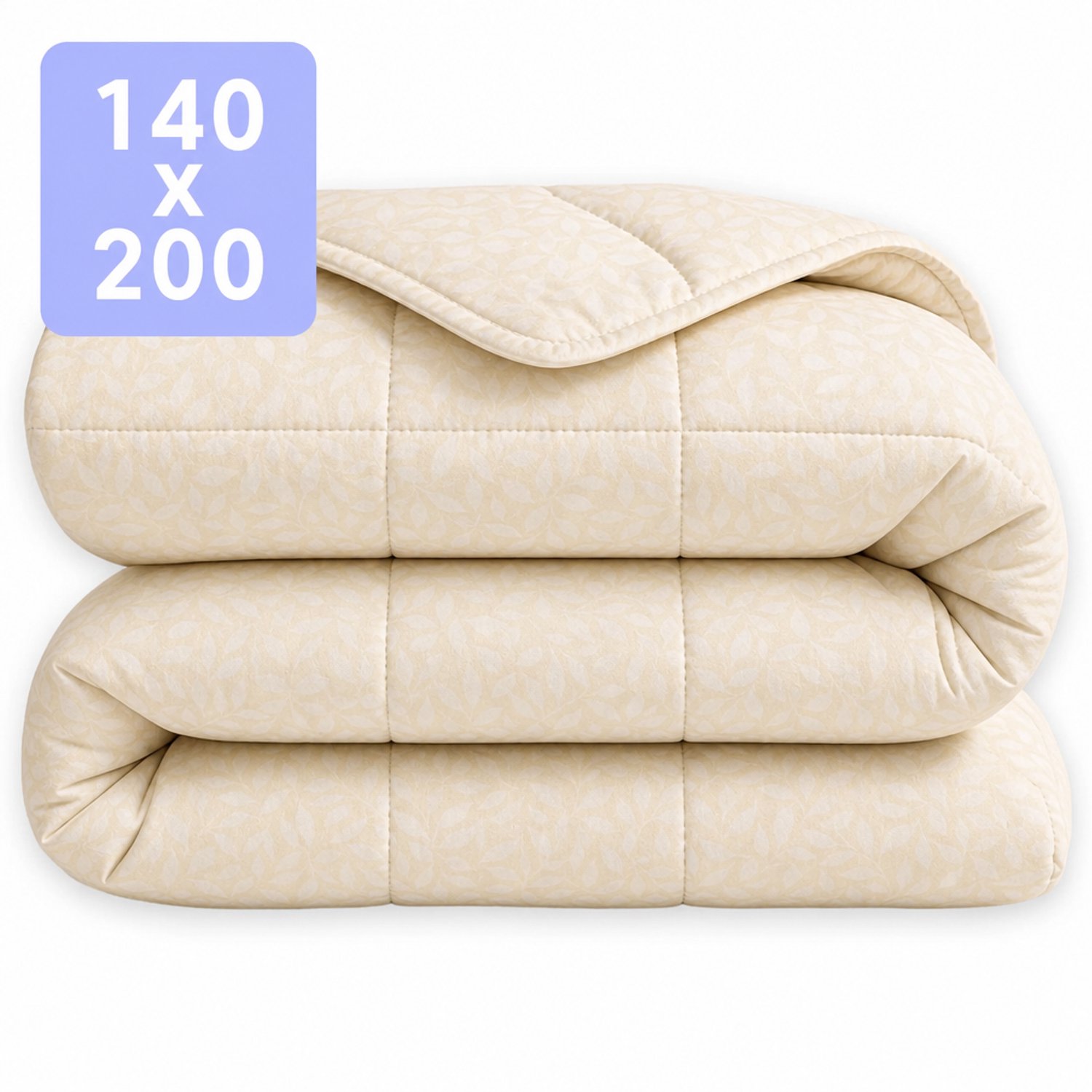 Happybed Dekbed zonder overtrek 140x200 - 100% Katoen - Wasbaar Dekbed - Bedrukt dekbed zonder hoes - Hoesloos Dekbed - Eenpersoonsdekbed - Sand Drift