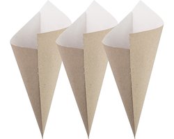 Extiff 100 stuks hoeken van gerecycled karton voor warm of droog of vers fruit, 100% recyclebaar (Cornet 17 x 24 cm)