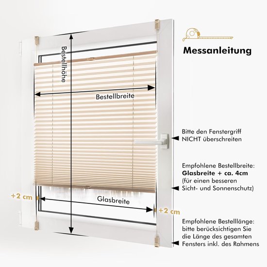 Sonello Plisségordijn Klemmfix zonder boren 25cm x 100cm Wit rolgordijnen met klembeugel Plissé voor raam/deur geplooide met klemmen ondoorzichtig voor inkijkbescherming zonwering rolgordijn — afbeelding 5