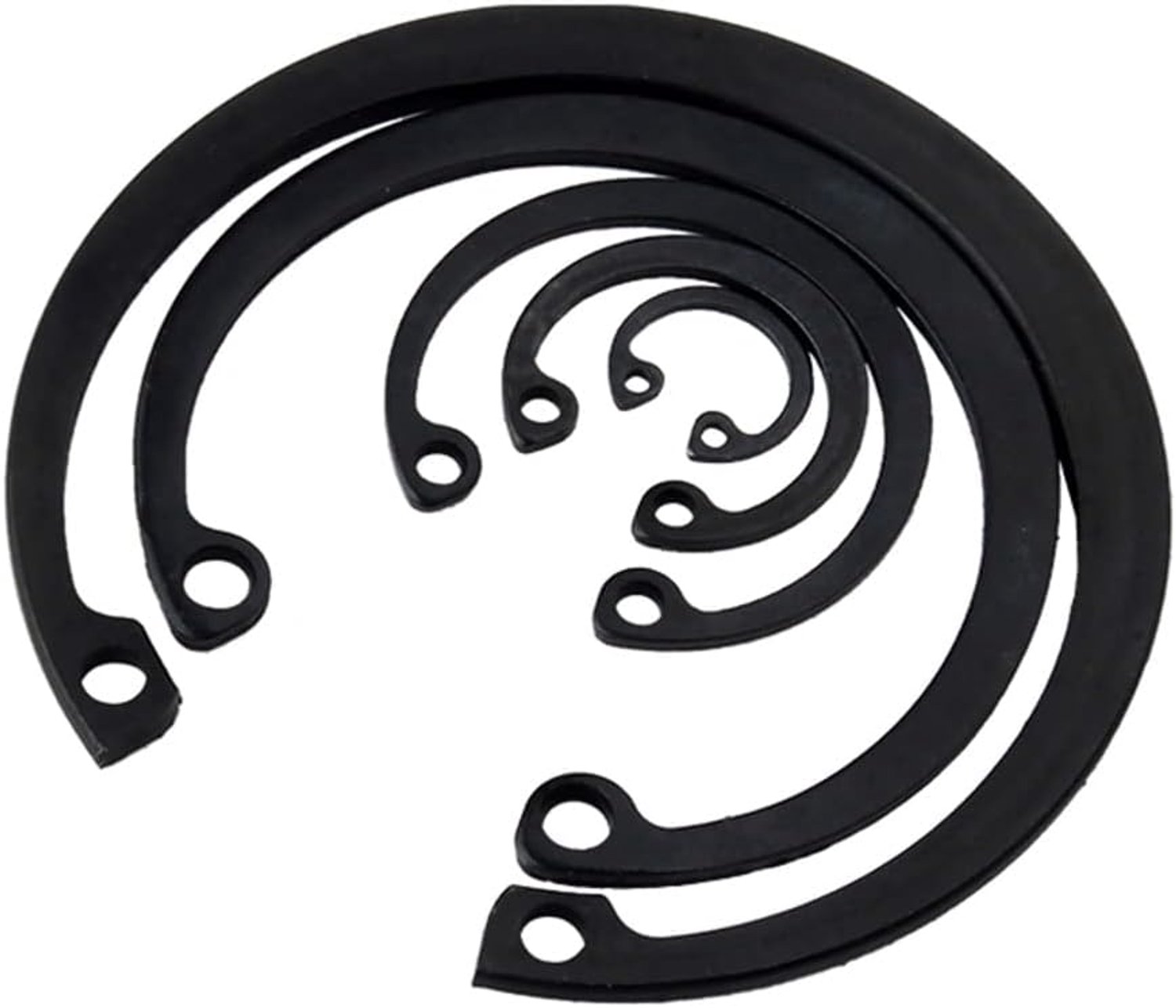 Interne borgring, borgringen, C-clip borgring, mangaan staal, zwart, 45mm, 20 pcs
