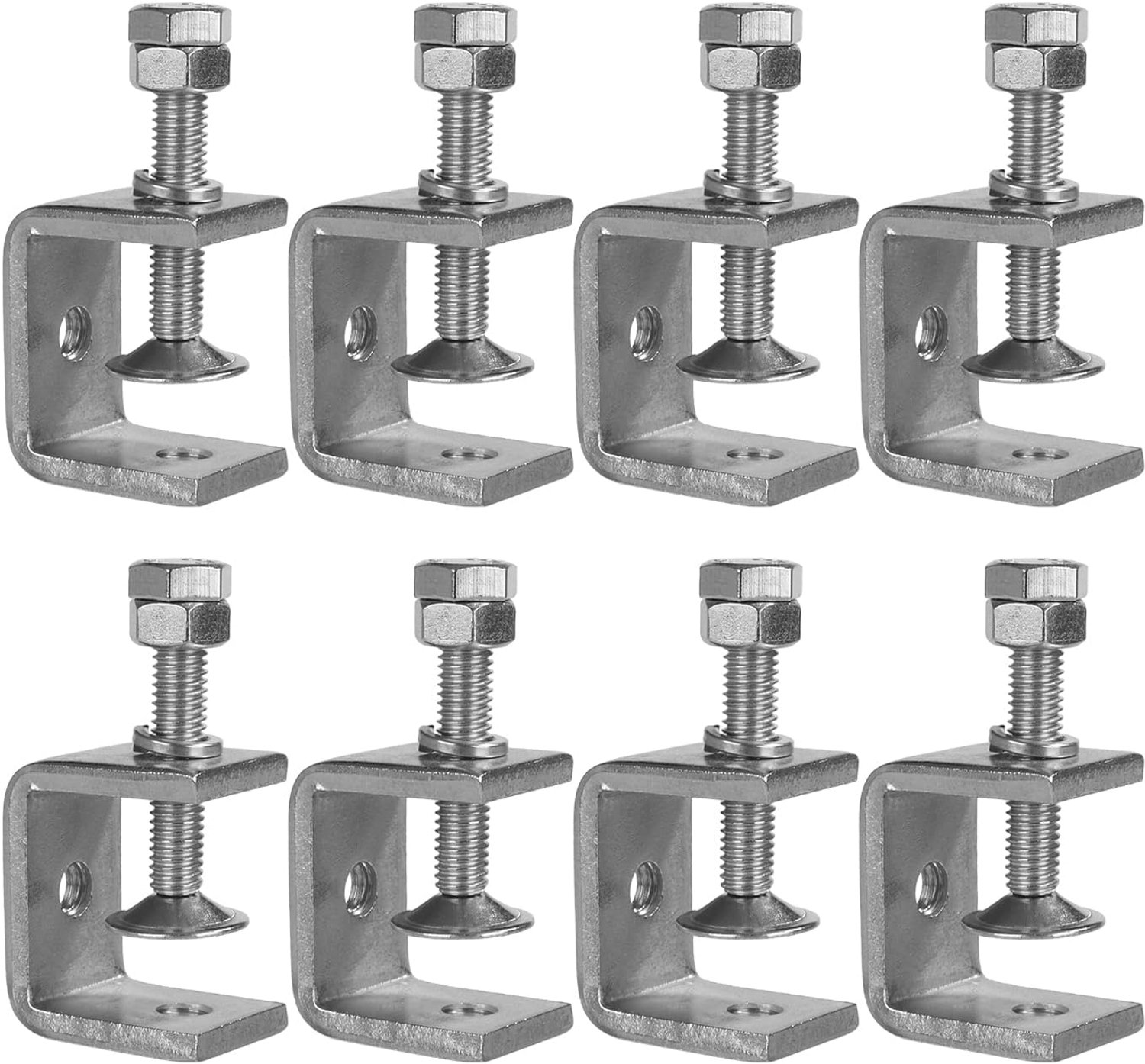 8pcs C Clamps, 30 mm, 304 Stainless Steel Clamps, Small C Clamps, Adjustment Range 0-25 mm, Stainless Steel Welding - ShopVlot