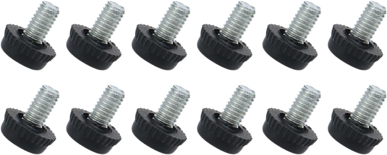 Verstelbare Leveling Legs 12 Stuks voor Meubels en Kantoor - Zwarte 10x15mm Voeten voor Stabiliteit en Ondersteuning