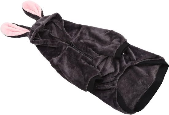 Warme jas voor huisdieren, zachte en dikke schattige winterkleding met capuchon voor middelgrote en grote honden, grijs (4XL) — afbeelding 4