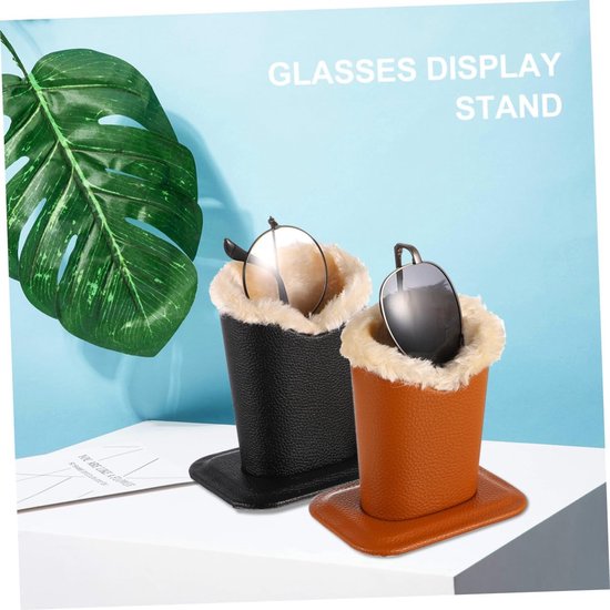 2 Stuks Delige Patroon Glazenstandaard met Zachte Voering Krasvrije Brillenhouder voor Zonnebrillen Praktische Eyeglass Display in Geel Zwart Geschikt voor Dagelijks Gebruik — afbeelding 4