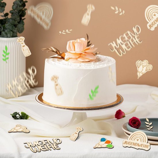 50 stuks confetti jeugdwijding, jeugdwijding, decoratie, confetti, jeugdwijding, tafeldecoratie, hout — afbeelding 3