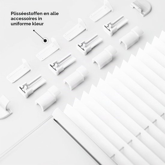 Sonello Plisségordijn Zonder Boren 35x120 cm Plissé Klemmfix Wit — afbeelding 5
