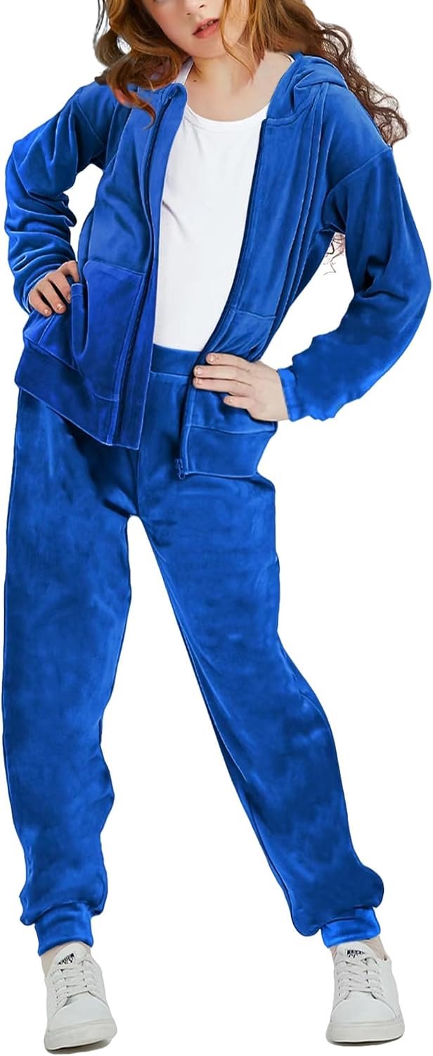 Meisjes sweatshirts set fluweel tracksuit 2 stuks outfits zip up hoodies en broeken sportkleding jogging set
