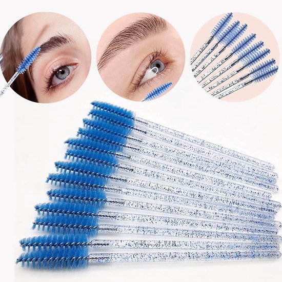 100 stuks wimperapplicatorborstel, wegwerpbare wimpermascarabestellen, toverstokjes, applicator, wenkbrauwborstel, benodigdheden voor wimperverlenging (Coloful) — afbeelding 3