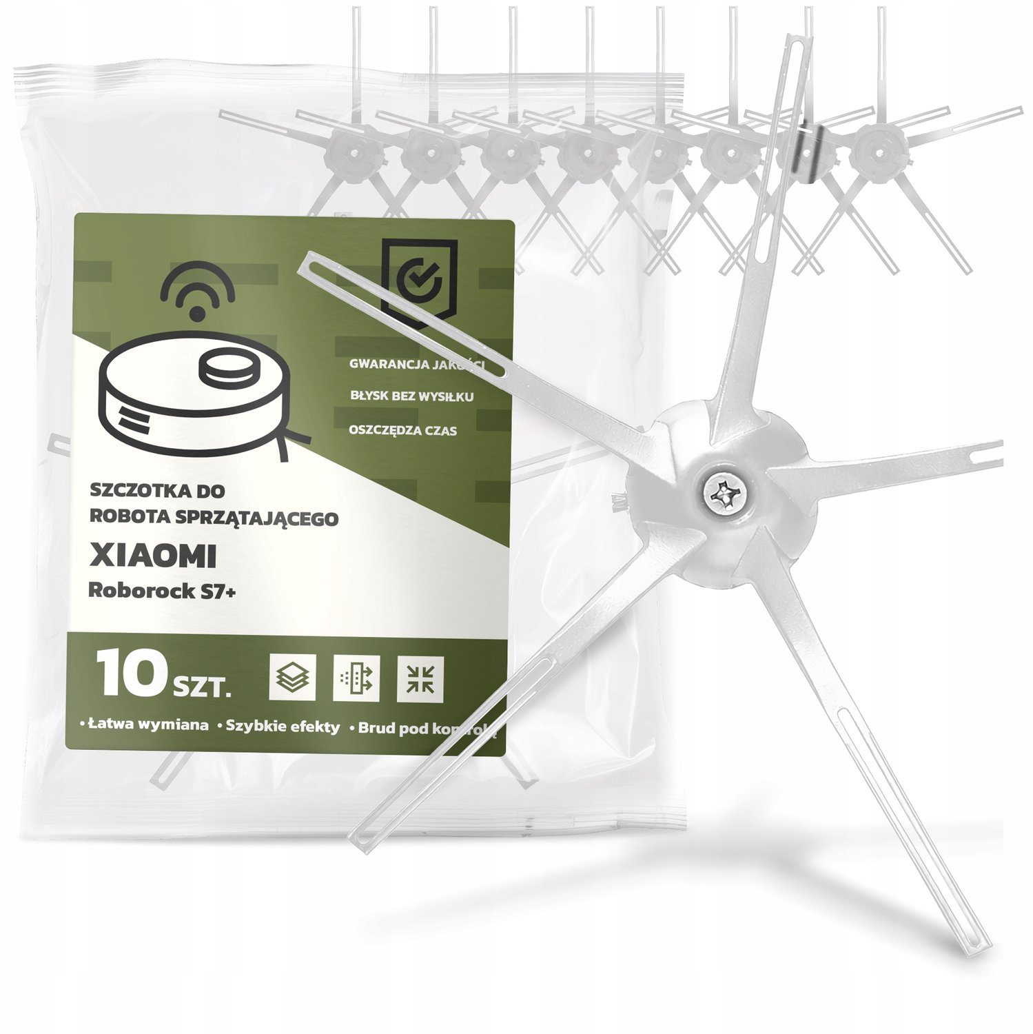 10x Zijborstel voor Xiaomi Roborock S7+ Robotstofzuiger - 5 armen