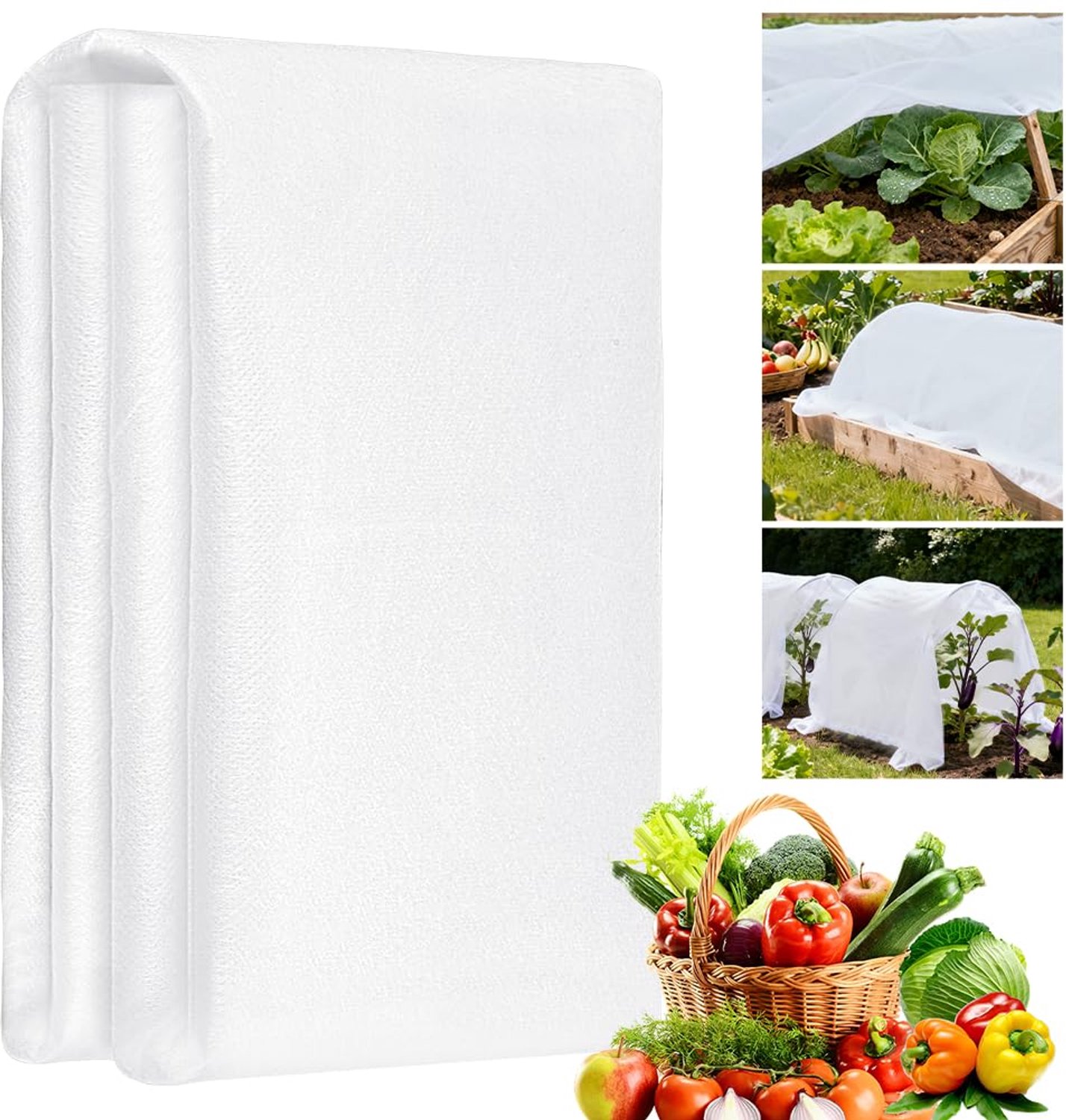 Famanu - Wintervlies voor planten - Bescherming tegen kou en vorst - Ademend vlies - Wit 1 stuk