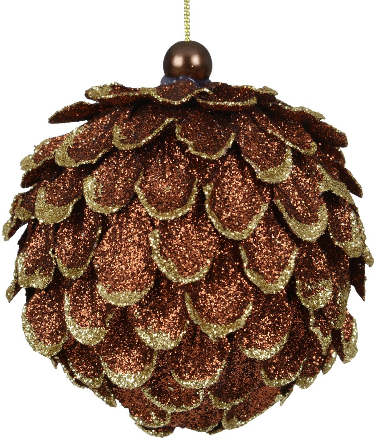 Kaemingk kersthanger dennenappel bruin goud 8 cm kunststof