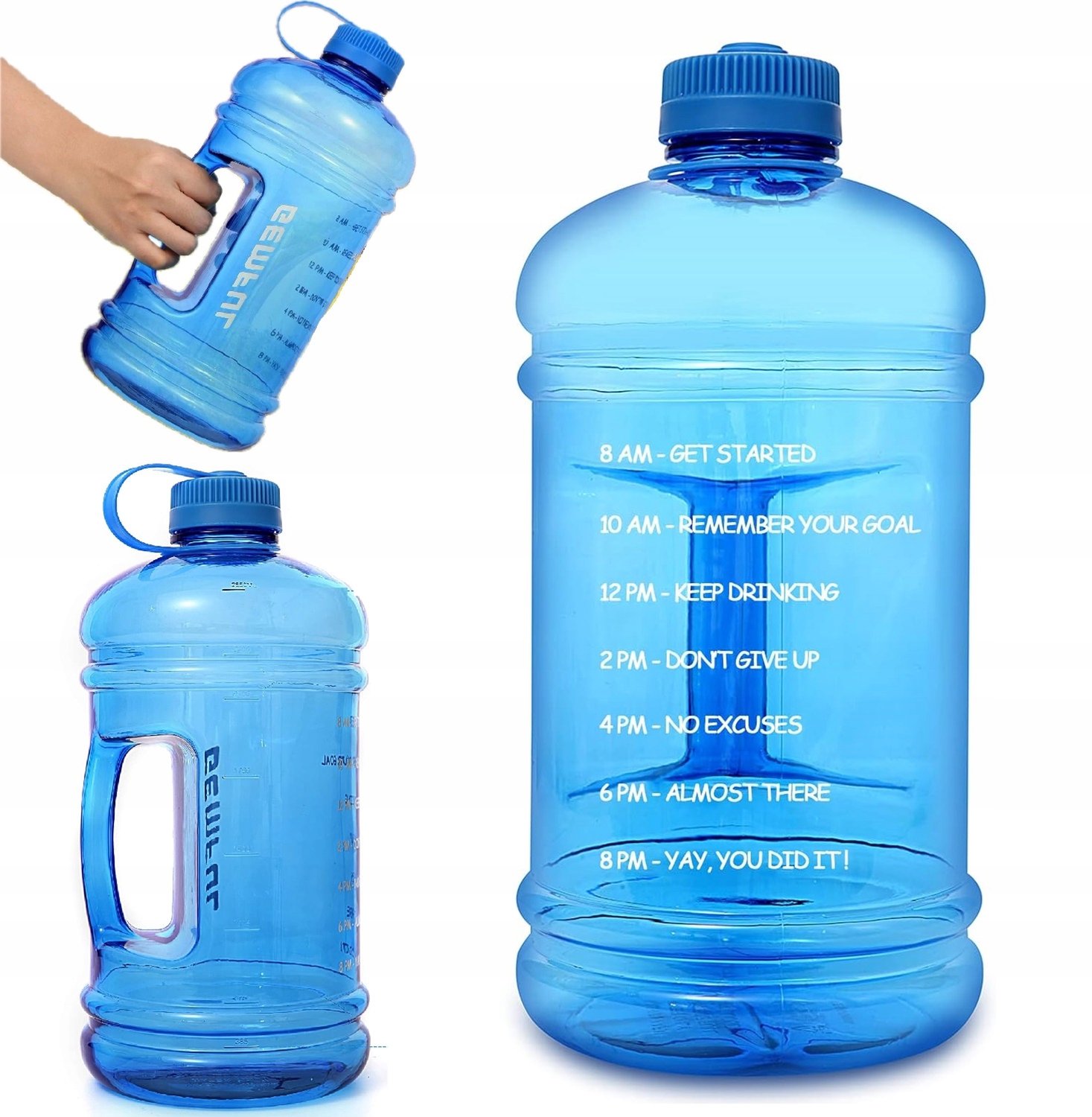 Grote Waterfles 3L met Tijdaanduiding - Merkloos