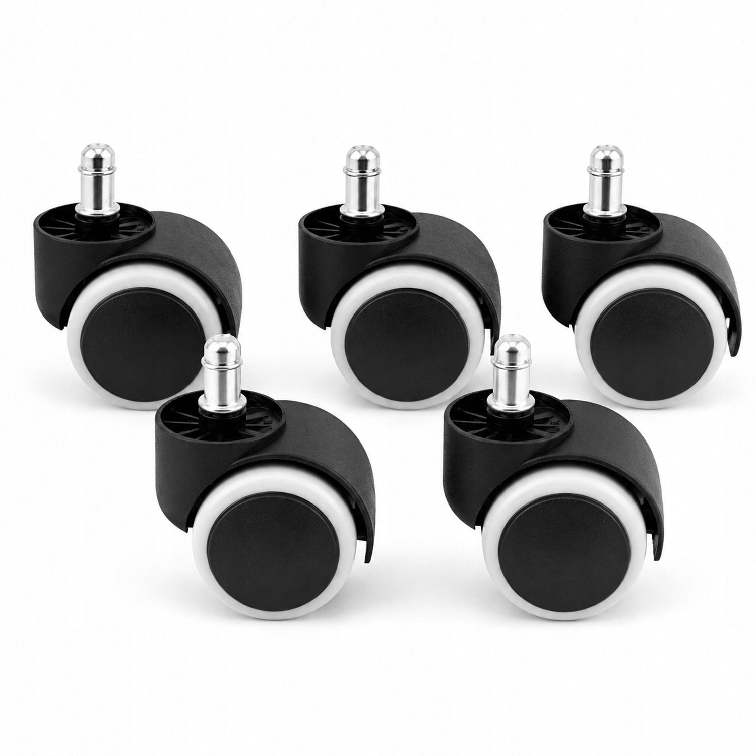 5x Zachte Wielen voor Bureau Stoel - 48mm - 11mm Pen - Merkloos