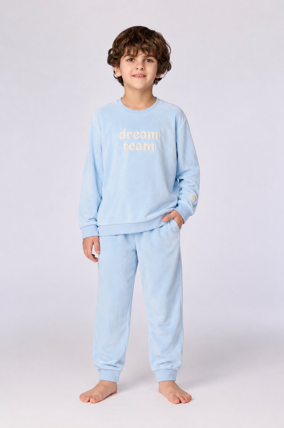 Woody Unisex pyjama lichtblauw