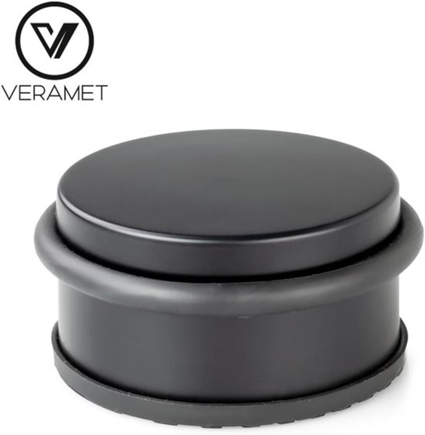 Deurstopper - Mat zwart - 50 x 100 mm - roestvrij staal met antisliprubber - voor zware deuren en muurbescherming