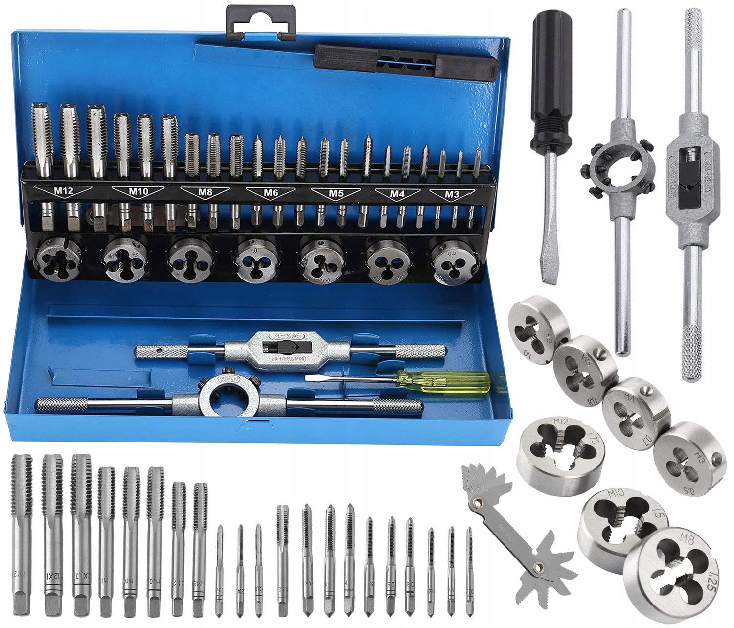 Gereedschapset Tap- en Matrijzenset M3-M12 32 Delig