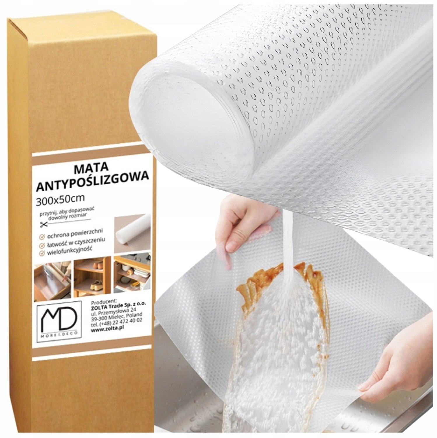 Merkloze Antislip Mat voor Laden & Kasten - 300x50cm Transparant