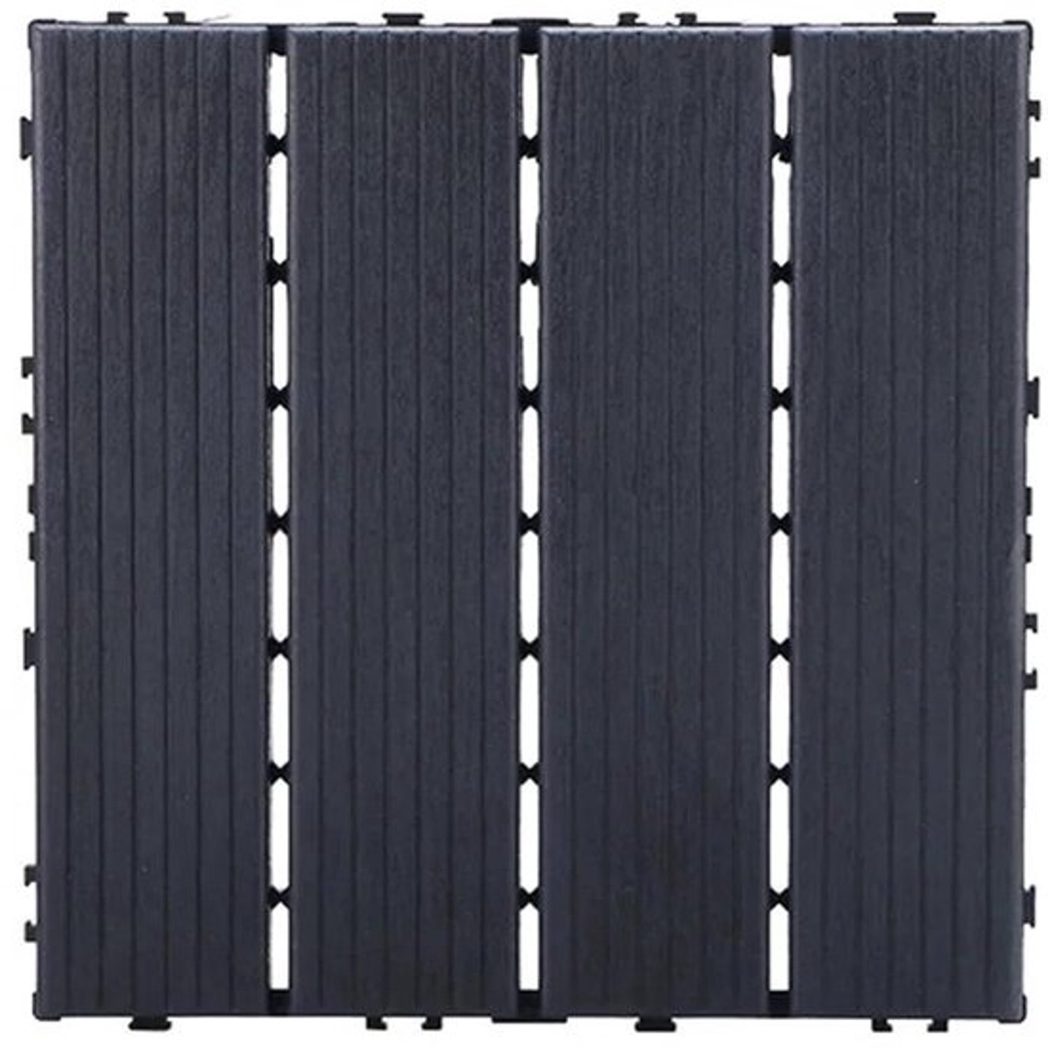 Houten terrastegels - Buitenvloer - Buitenruimte creëren - Eenvoudig insteeksysteem - 30 x 30 cm - Zwart