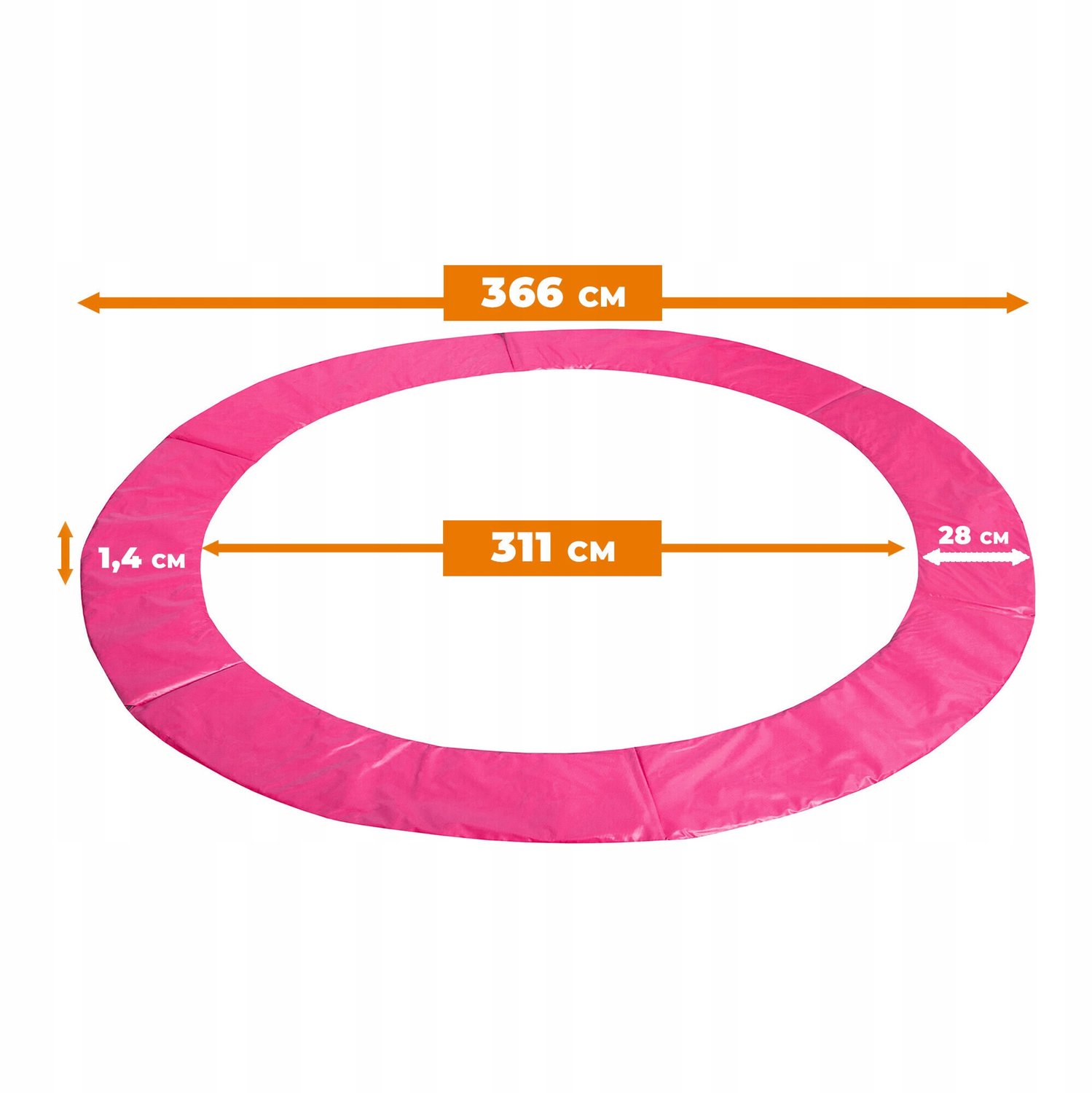 Trampoline Veiligheidsrand 366 cm - Universeel - Roze