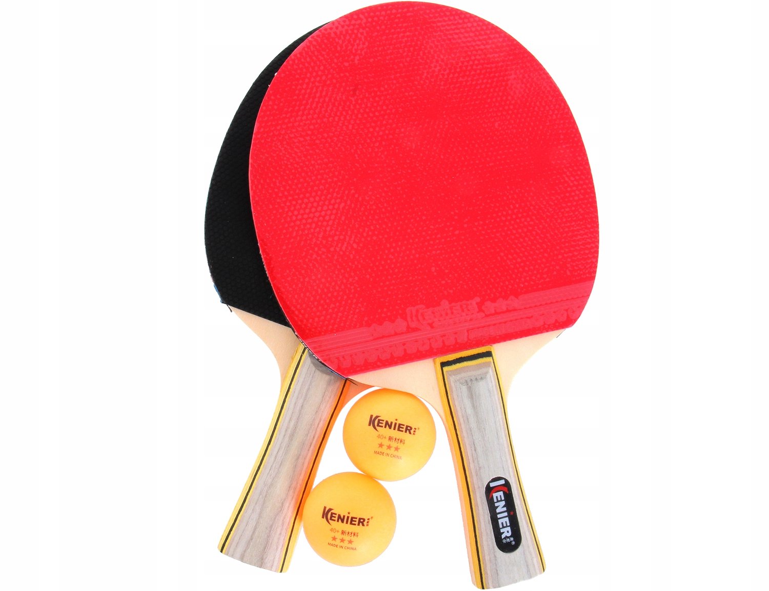 KENIER Tafeltennis Set 9716: 2 Batjes, 2 Ballen & Hoes