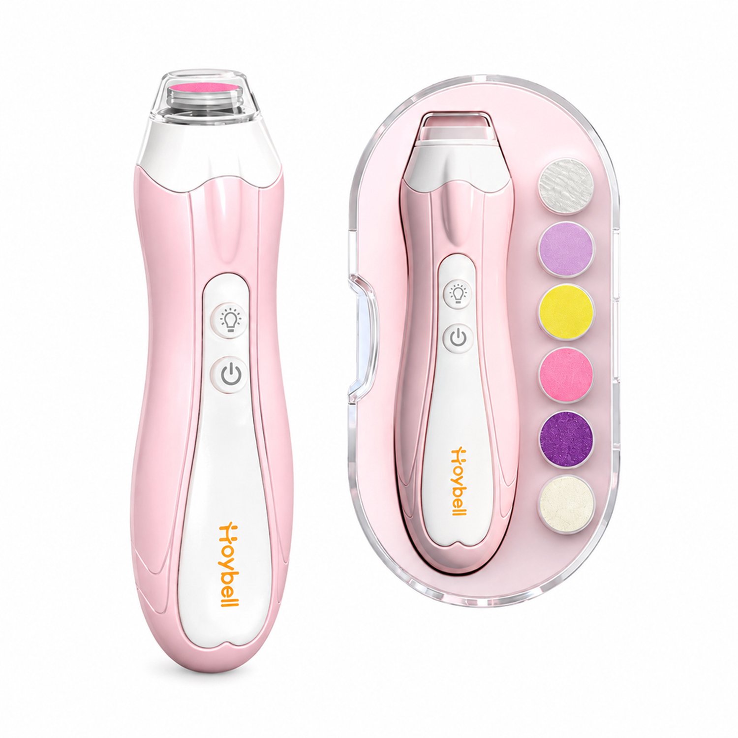 Elektrische nagelknipper en elektrische nagelvijl - oplaadbaar - bescherming tegen knellen - verzorgingsset voor baby's - roze