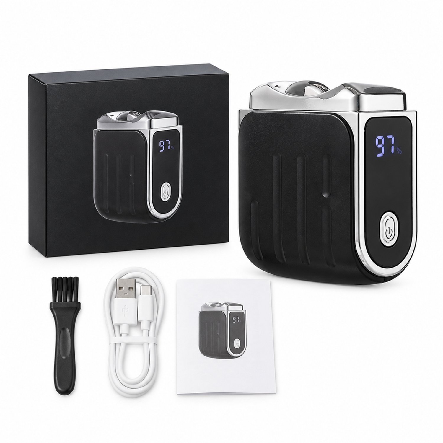 Elektrische nagelknipper - USB-oplaadbaar - 3 standen - met weergave van kracht en batterijniveau - inclusief accessoires