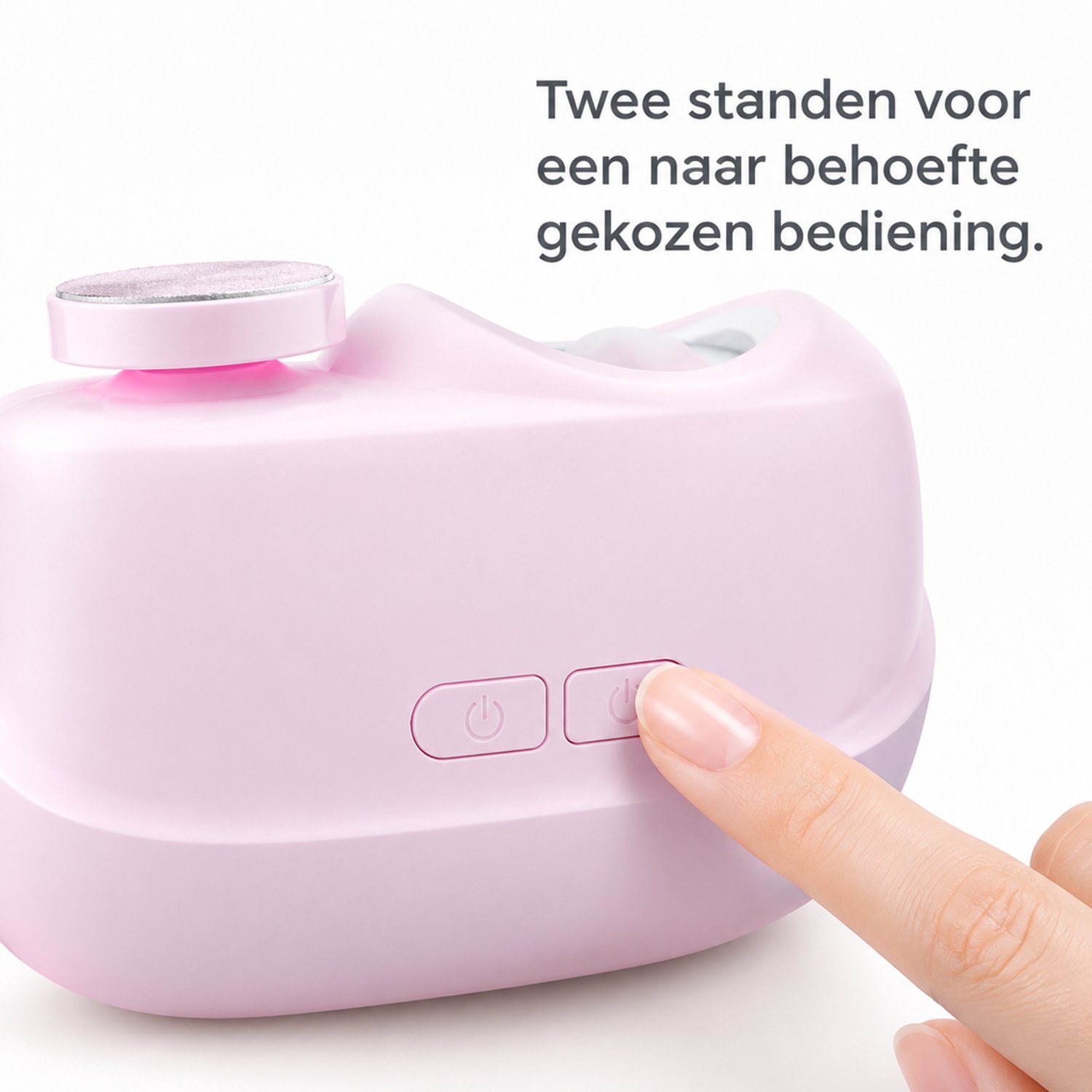 elektrische nagelknipper - roze - twee standen - knippen en polijsten in één - met nagelopvang en werklicht