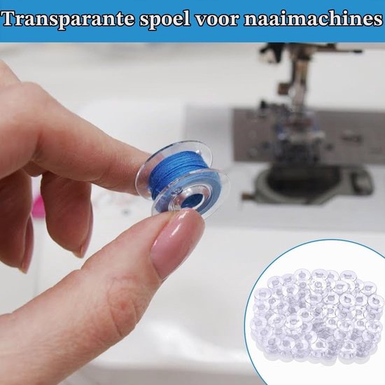 Set van 40 transparante spoelen voor naaimachines - Geschikt voor diverse merken zoals Singer, Janome en meer, ideaal voor naaiprojecten en hobby's — afbeelding 3