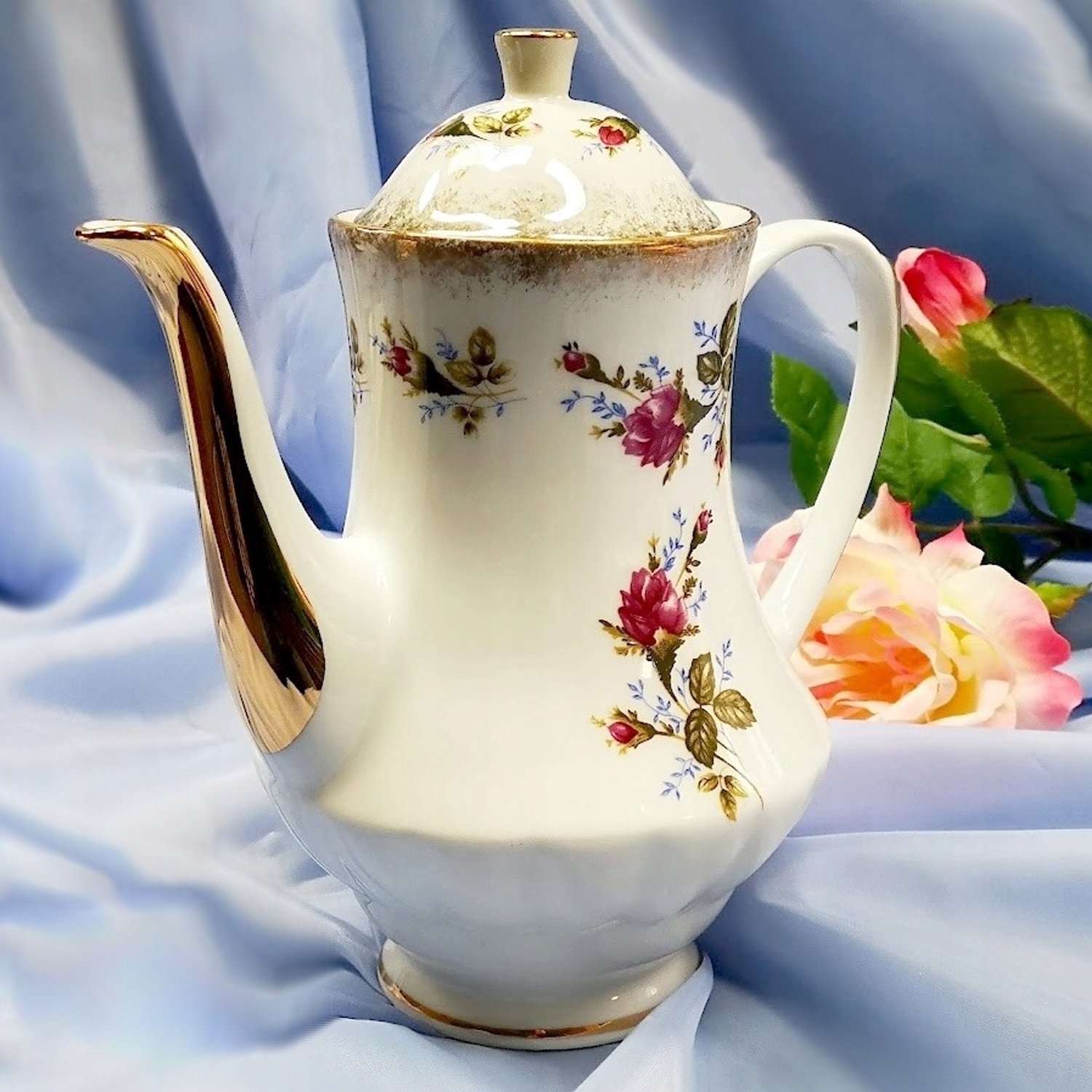 Porseleinen Theepot 1200 ml - Goudkleurig Decor