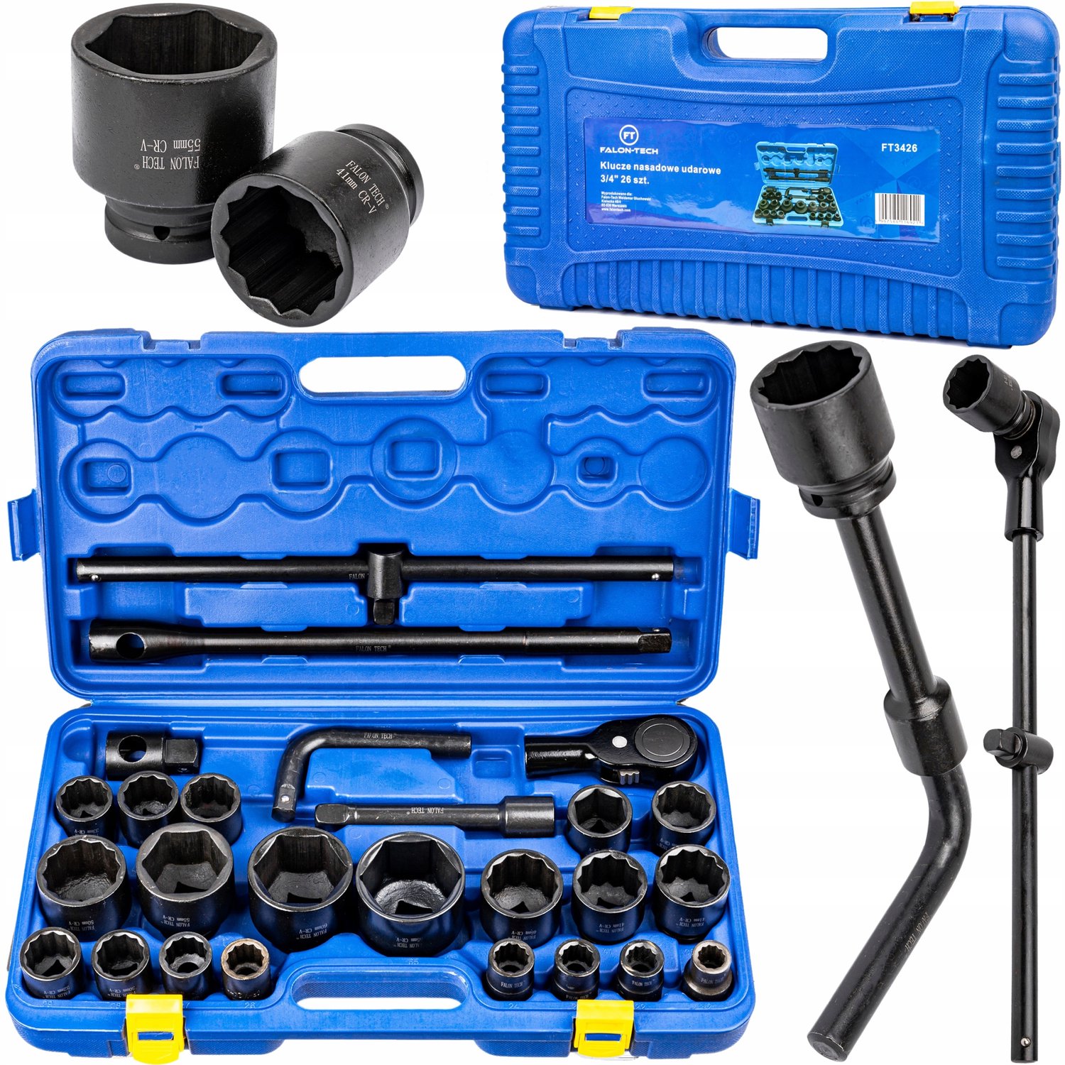 26-delige Doppenset 3/4" & 1" - Chroom-Vanadium Staal