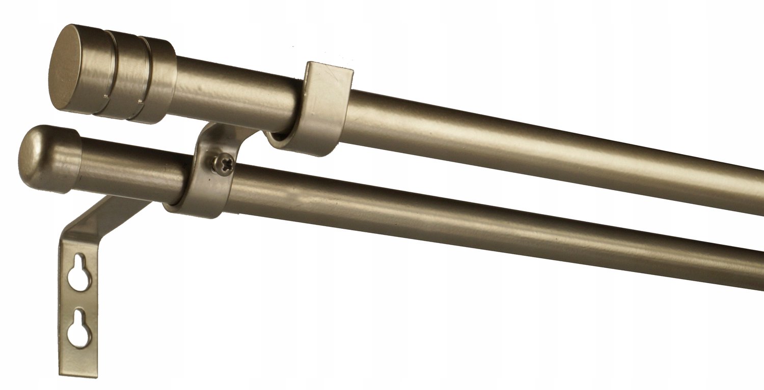 Dubbele metalen gordijnroede PRO 16mm, 190cm, zonder ringen