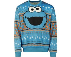 Sesame Street Cookie Monster Heren kersttrui - meerkleurig - XL