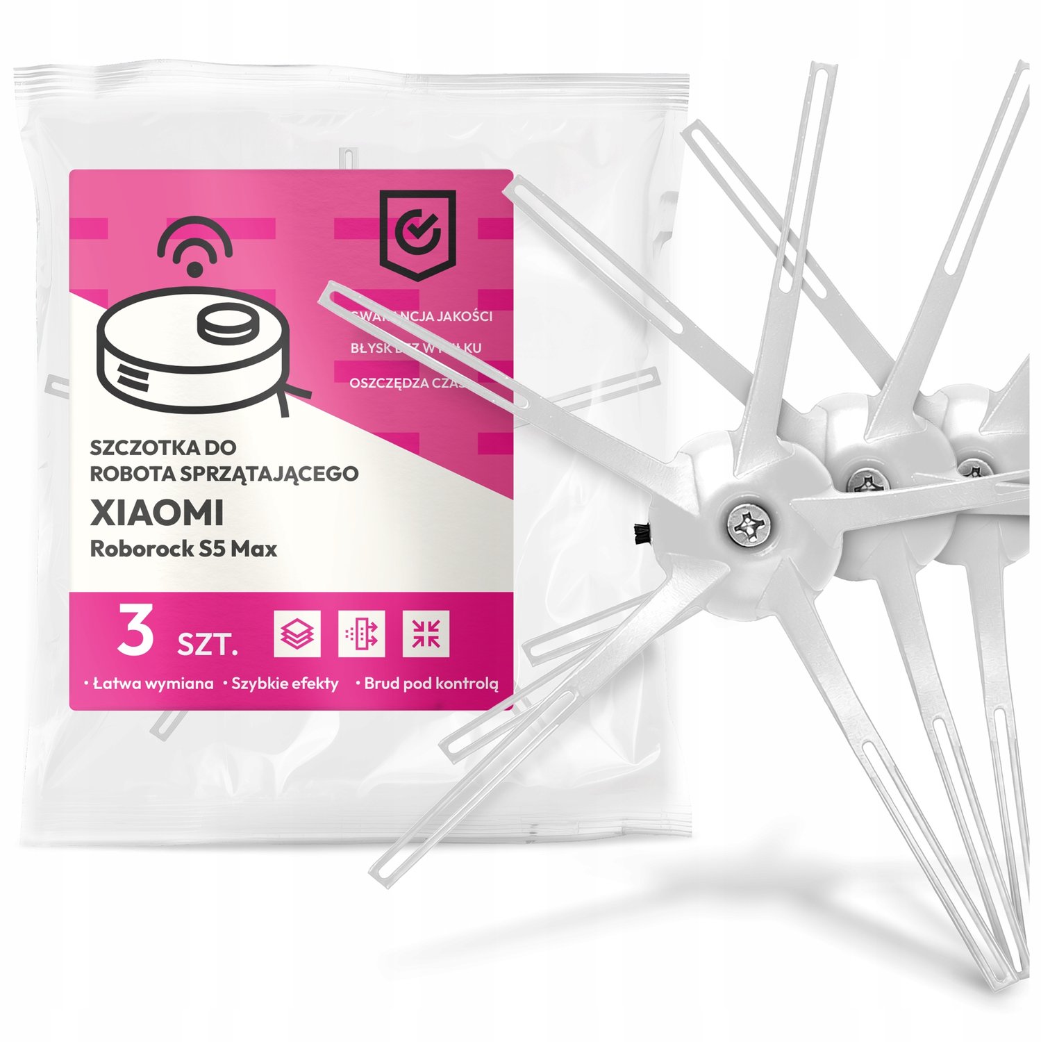3x Zijborstel voor Xiaomi Roborock S5 Max Robotstofzuiger